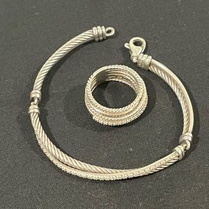 ⚠️SOLD⚠️David Yurman Crossover Ring and Bracelet with Pave Diamonds 💎💎💎